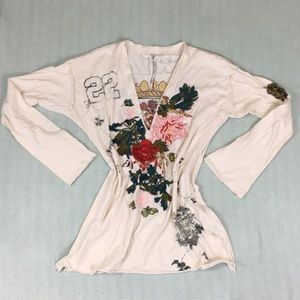 Johnny Was Los Angeles JWLA Embroidered Tunic Tee